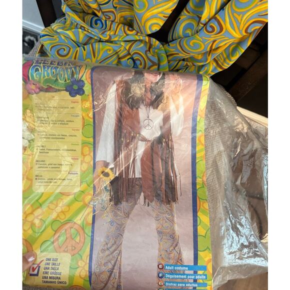 Halloween 70s Costume Feeling Groovy HIPPIE LOVE CHILD Adult One Size - Picture 2 of 3